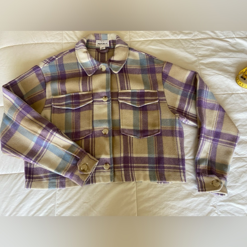 Cropped Flannel Coat